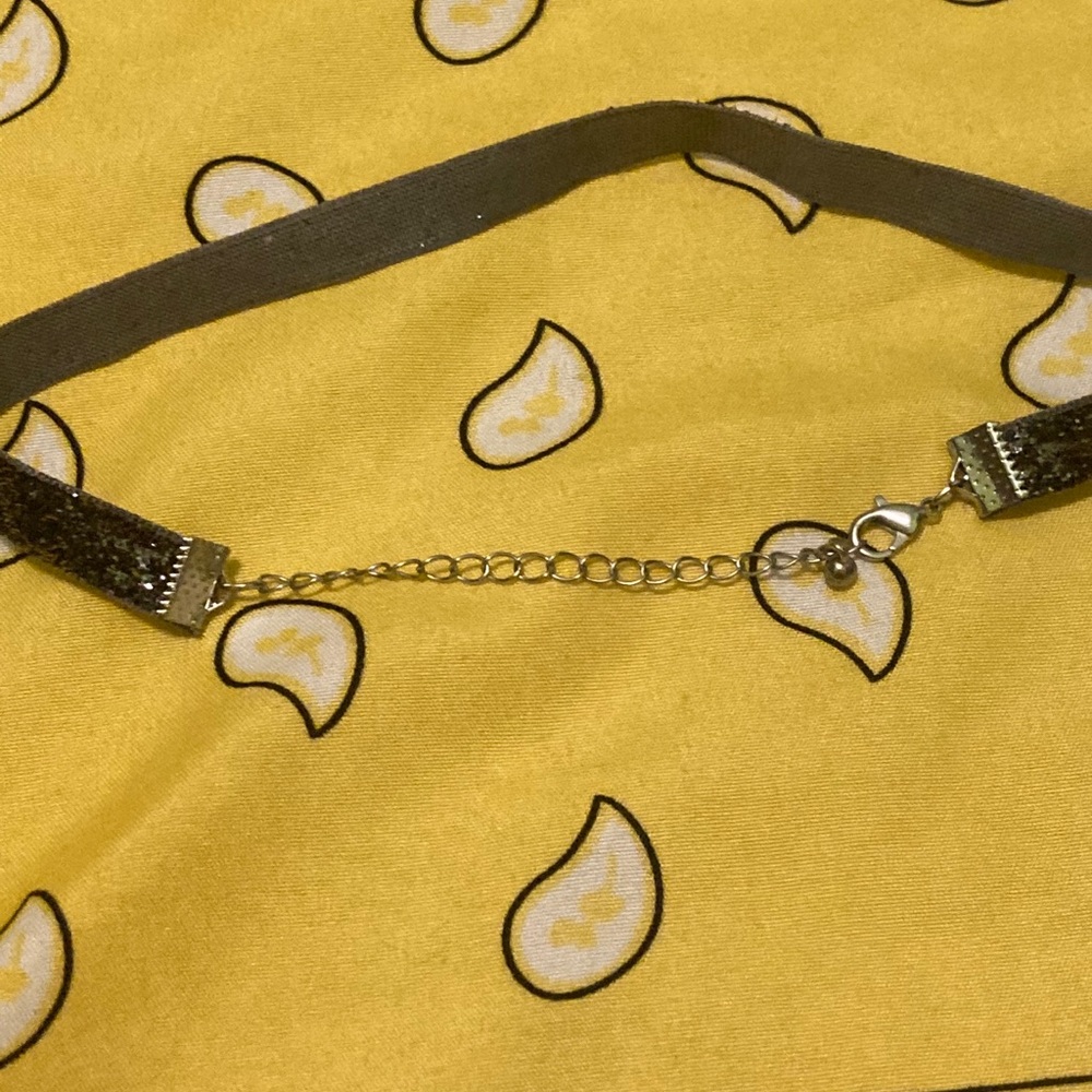 Black glitter choker